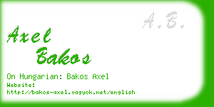 axel bakos business card